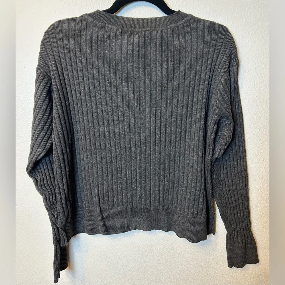 Max Studio Ribbed Sweater Grey Size Small - Picture 6 of 6
